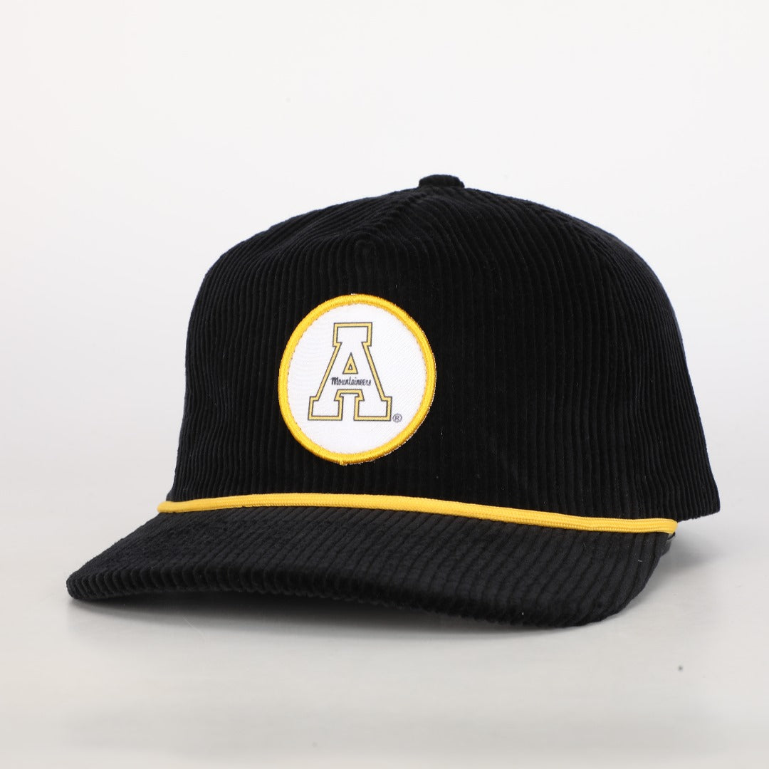 Hovi Appalachian State Corduroy Rope Hat- Black