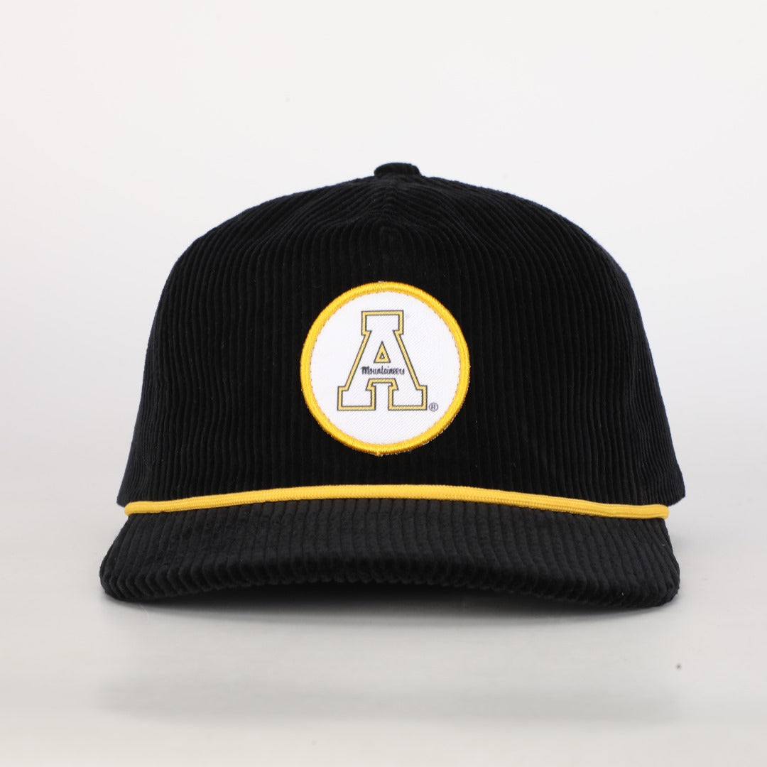 Hovi Appalachian State Corduroy Rope Hat- Black