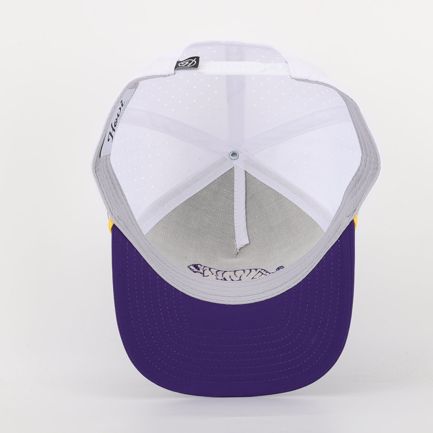 LSU Tiger Performance Rope Hat - White/Purple- PREORDER