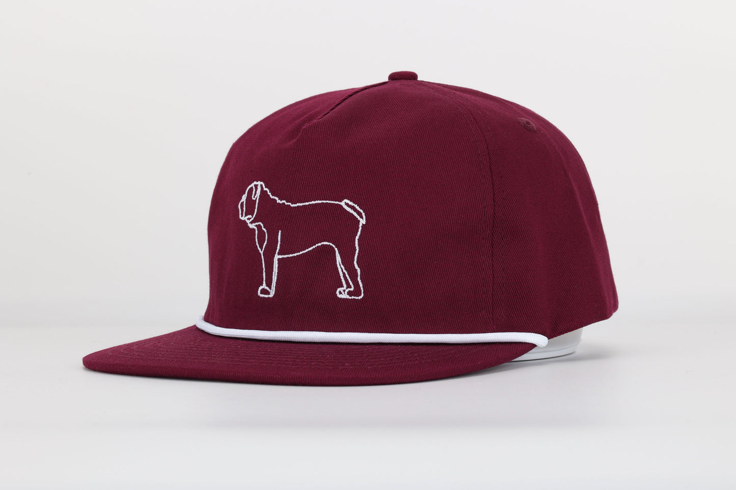 Coach Lebby maroon bulldog cotton rope hat.