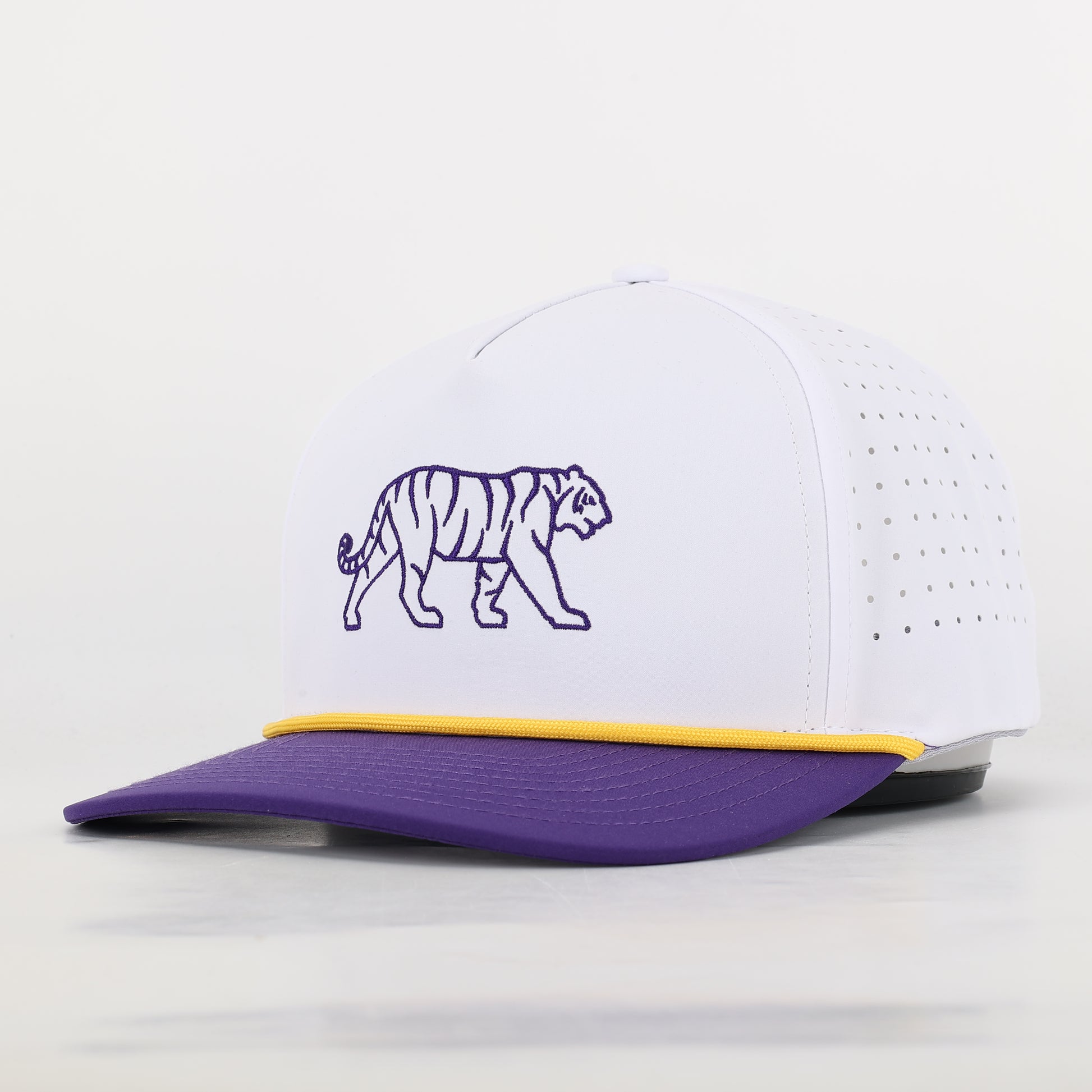 Hovi LSU Tiger Performance Rope Hat - White/Purple