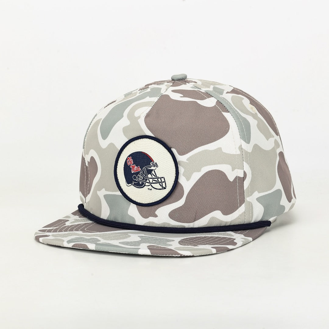 Ole Miss Helmet Poly Rope Hat -Camo