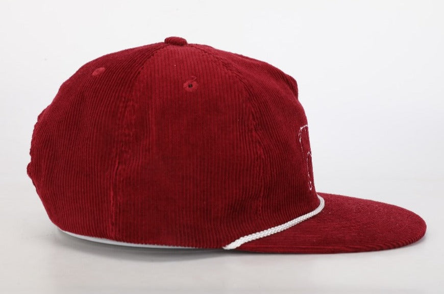 Maroon Bulldog Rope Hat - Corduroy