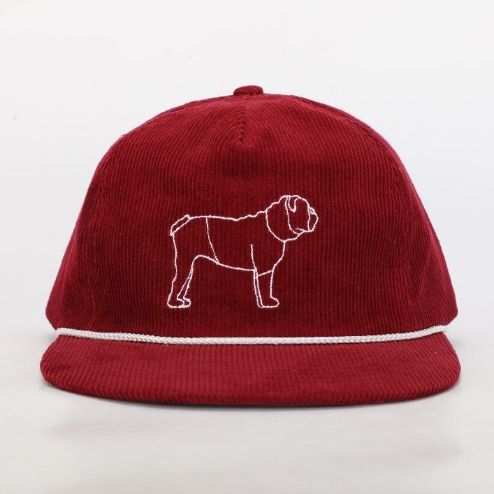 Maroon Bulldog Rope Hat - Corduroy