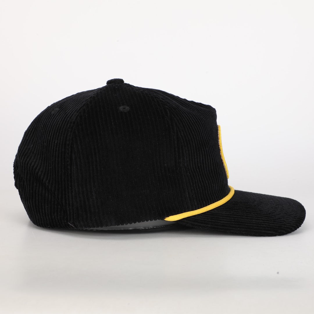 Appalachian State Corduroy Rope Hat- Black