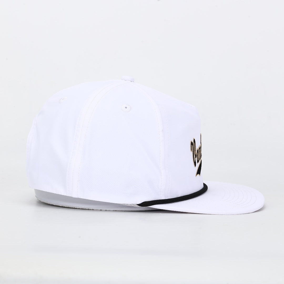 Vanderbilt Script Poly Rope Hat- White