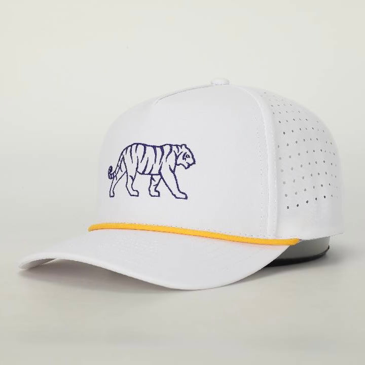 LSU Tiger Performance Rope Hat - White