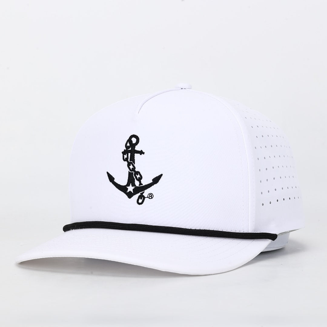Hovi Anchor Down Performance Rope Hat- White/Black