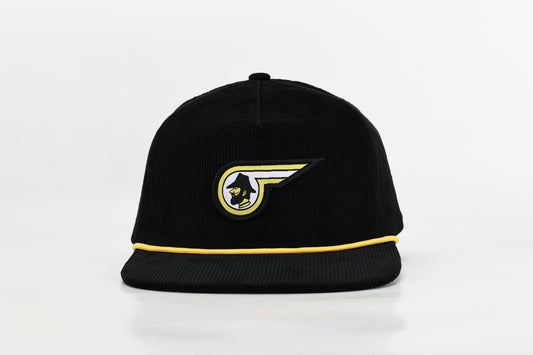 Appalachian State Flying Yosef Corduroy Rope Hat- Black