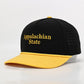 Black and yellow cap with 'Appalachian State' text on a light gray background