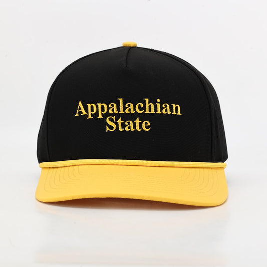 Appalachian State Performance Rope Hat- Black/Gold