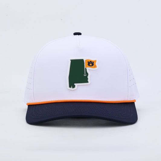 Auburn Golf Performance Rope Hat - White