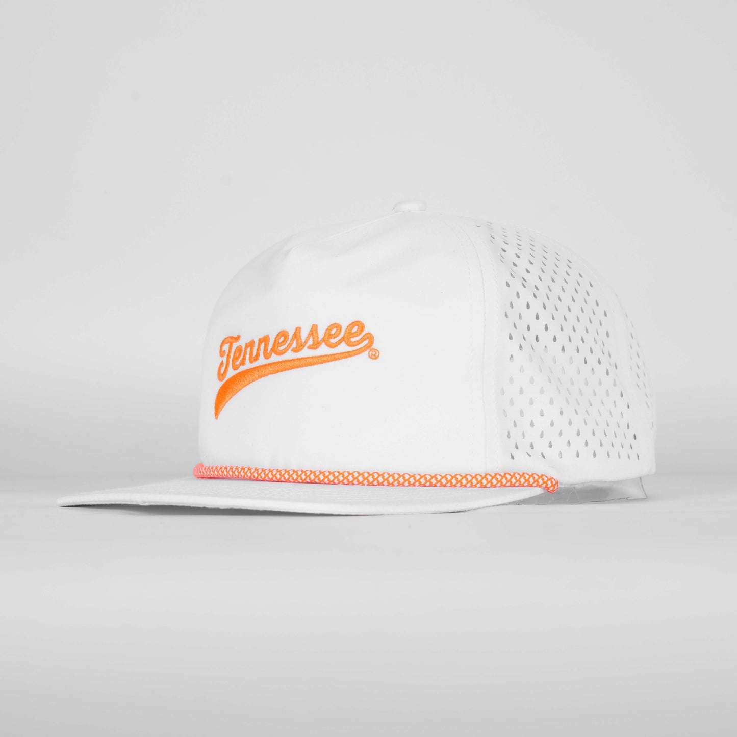 Tennessee Script Rope Hat- Super Soft Performance Unstructured - White