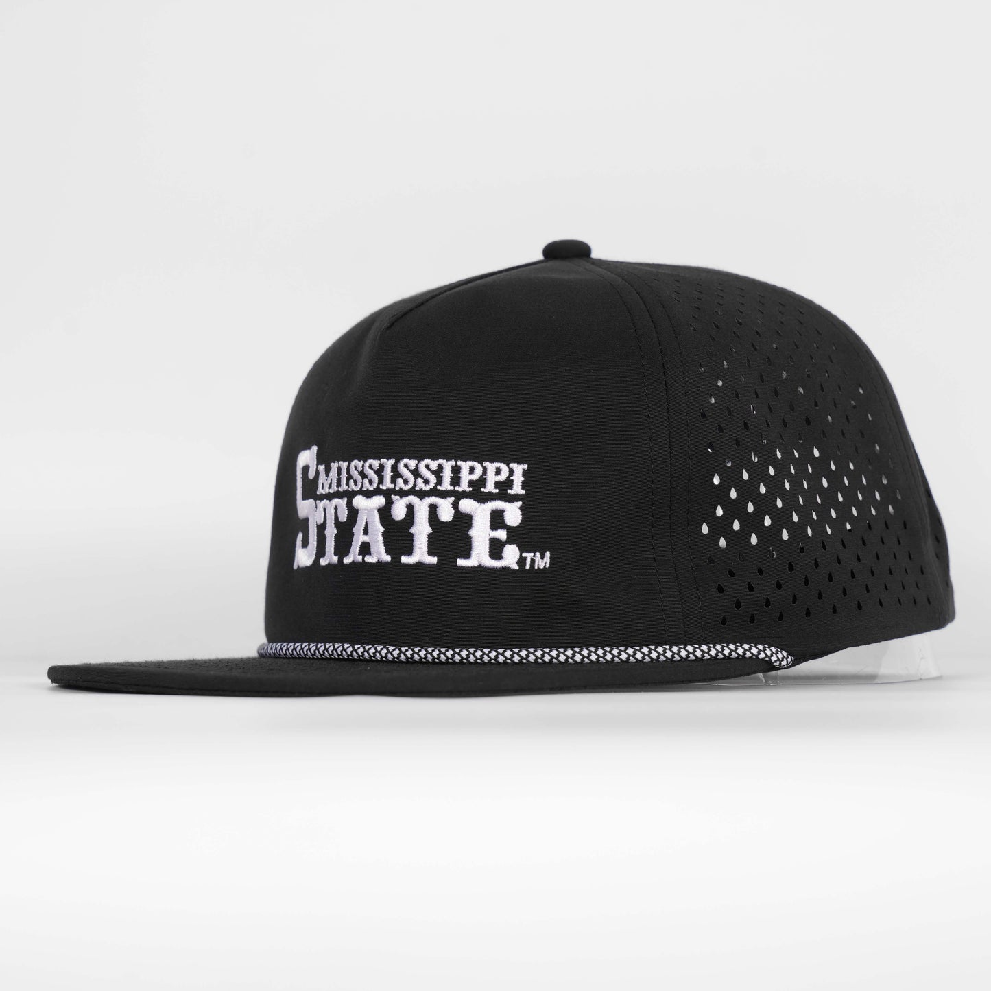 Mississippi State Baseball Rope Hat- Soft Performance Unstructured - Black