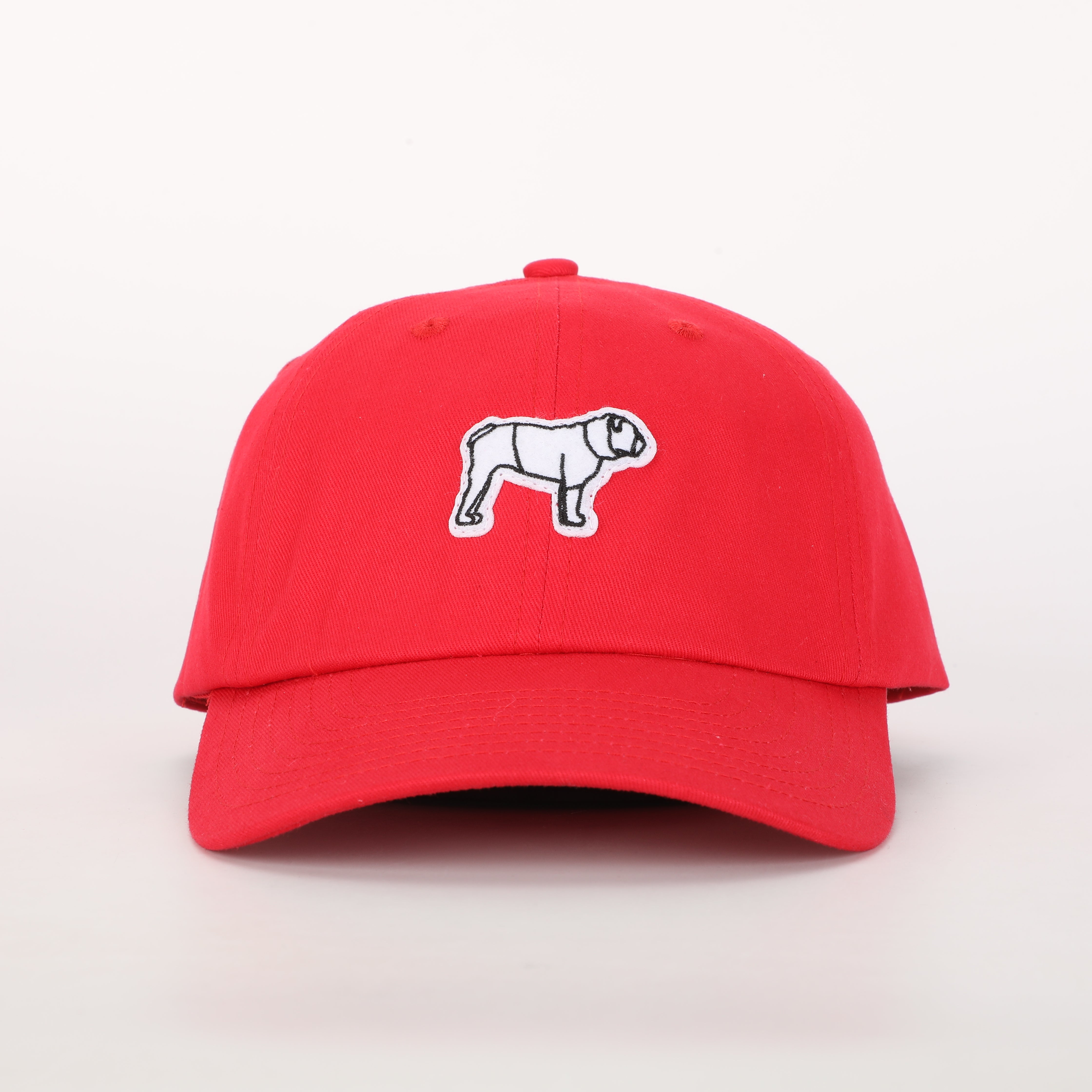 Bulldog Cotton Baseball Hat - Red