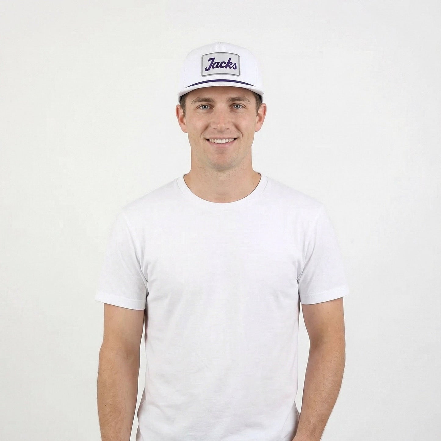 Guy wearing Jacks hat 