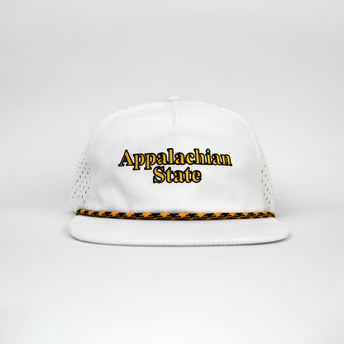 Appalachian State Rope Hat- Soft White Performance Unstructured