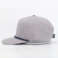 Gray baseball cap with a blue band on a white background