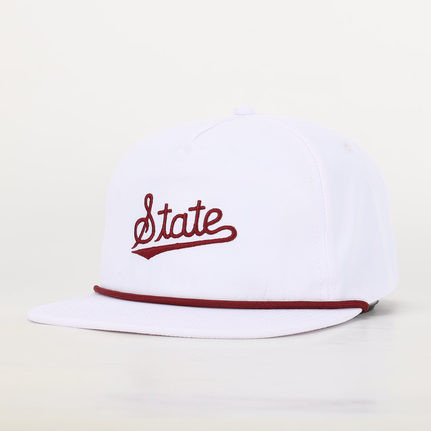 Mississippi State Script Poly Rope Hat - White