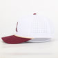 Indian Feather Performance Hat - White/Garnet- PREORDER