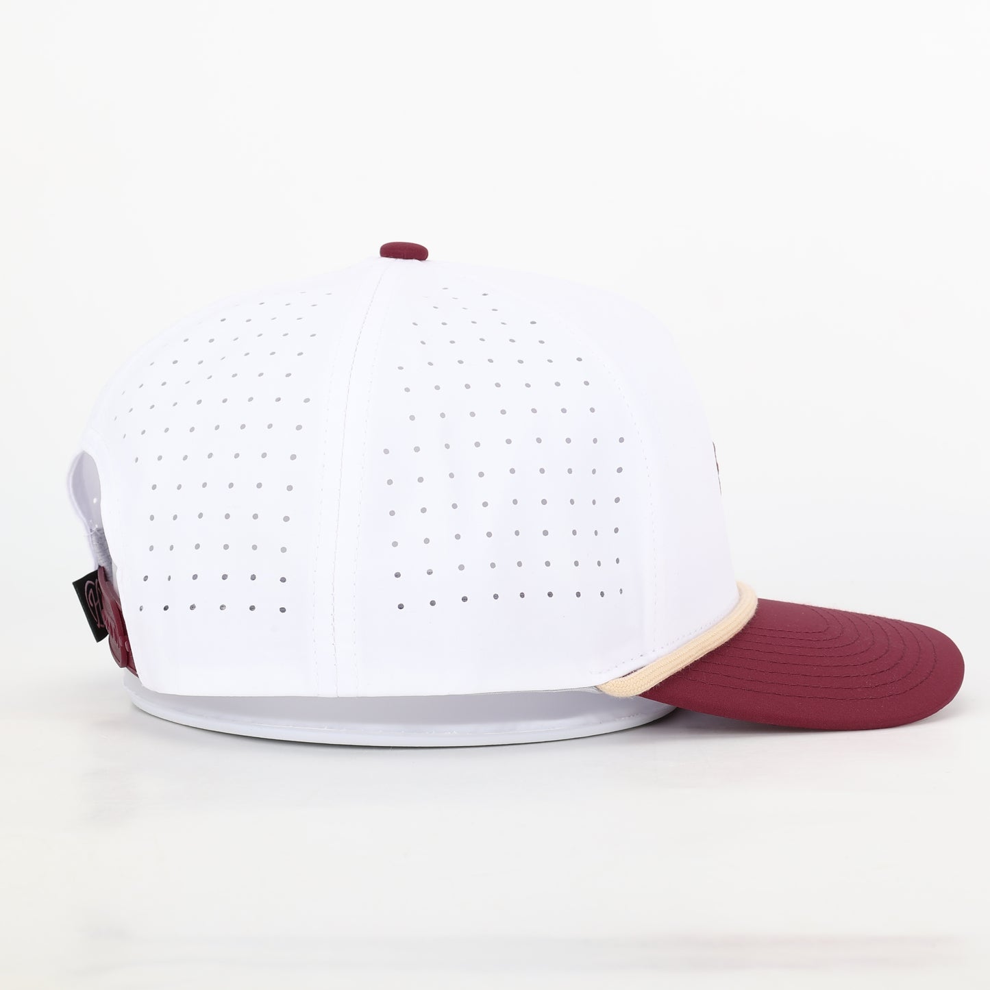 Indian Feather Performance Hat - White/Garnet- PREORDER