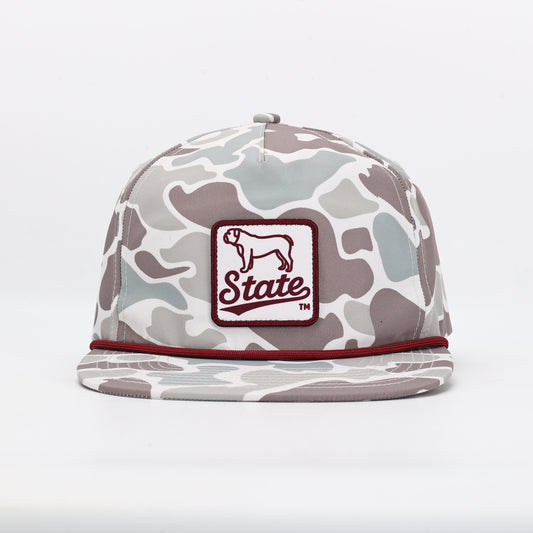 Mississippi State Bulldog Poly Rope Hat - Camo - PREORDER