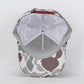 Camouflage-patterned baseball cap on a white background