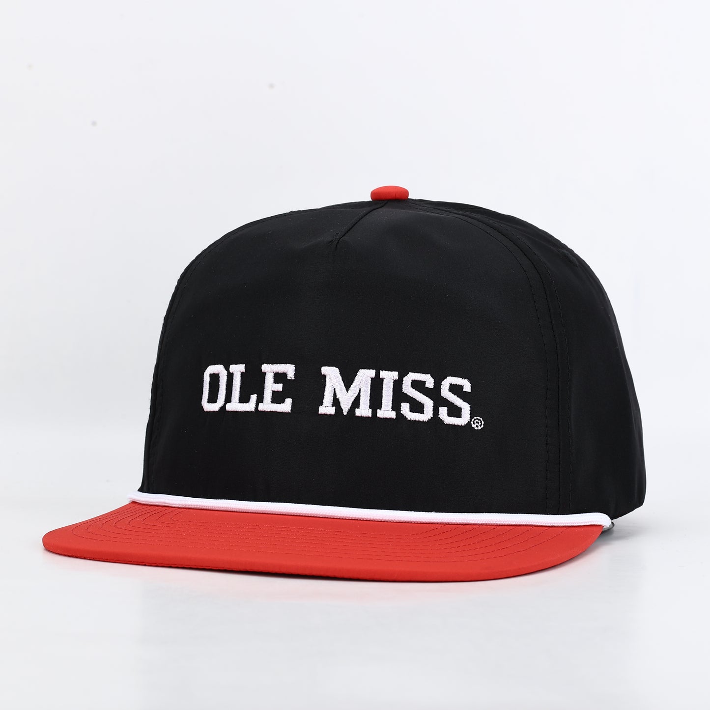 Ole Miss Poly Rope Hat - Black/Red