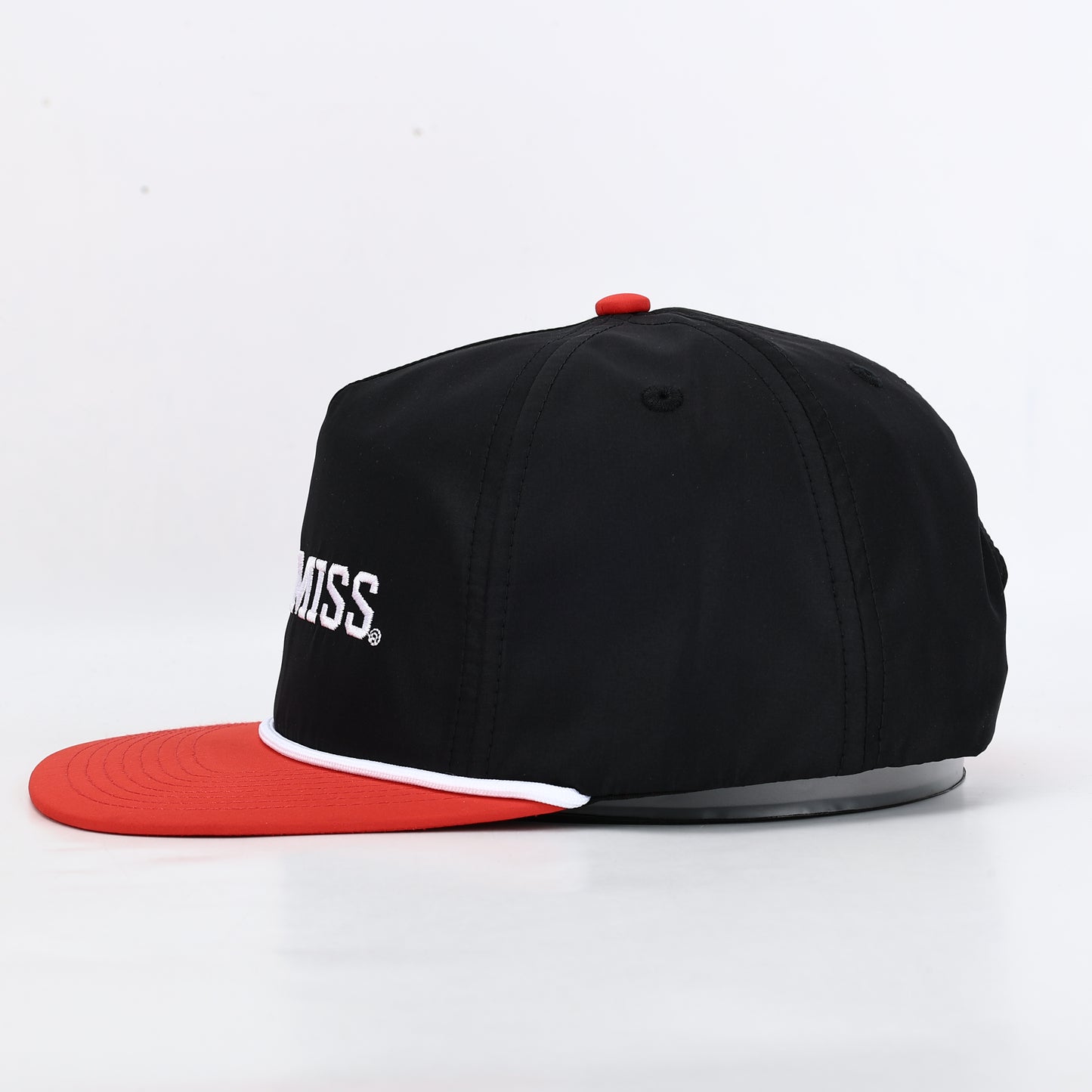 Ole Miss Poly Rope Hat - Black/Red