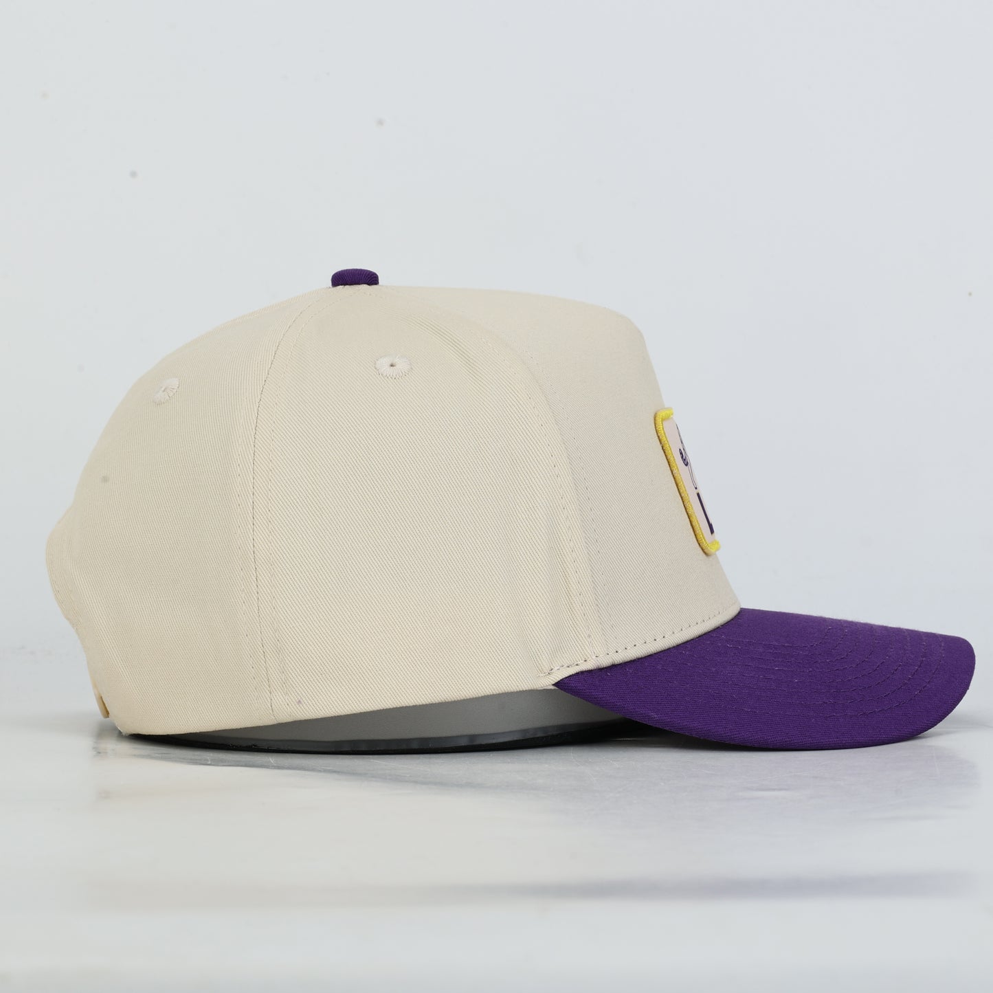 LSU Tiger Cotton Patch Hat- Cream/Purple- PREORDER