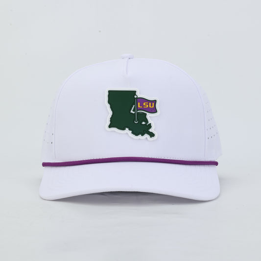 LSU Golf Performance Rope Hat - White - PREORDER