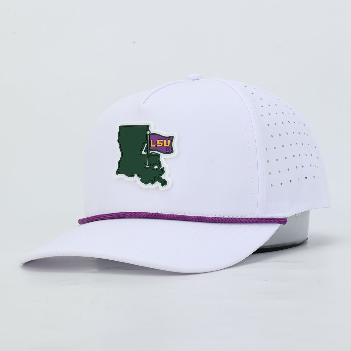LSU Golf Performance Rope Hat - White - PREORDER