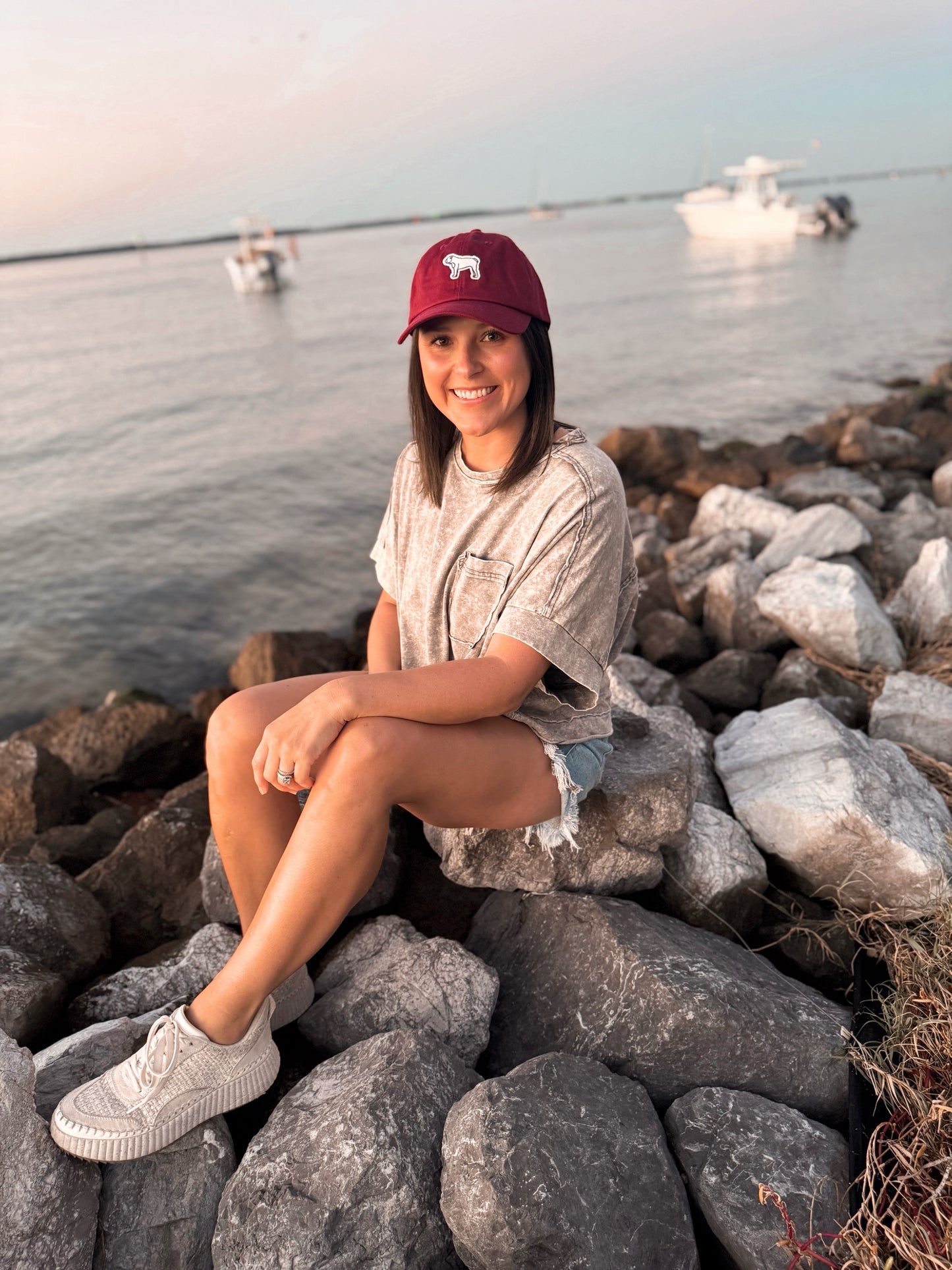 Mississippi State Bulldog Cotton Dad Hat - Maroon