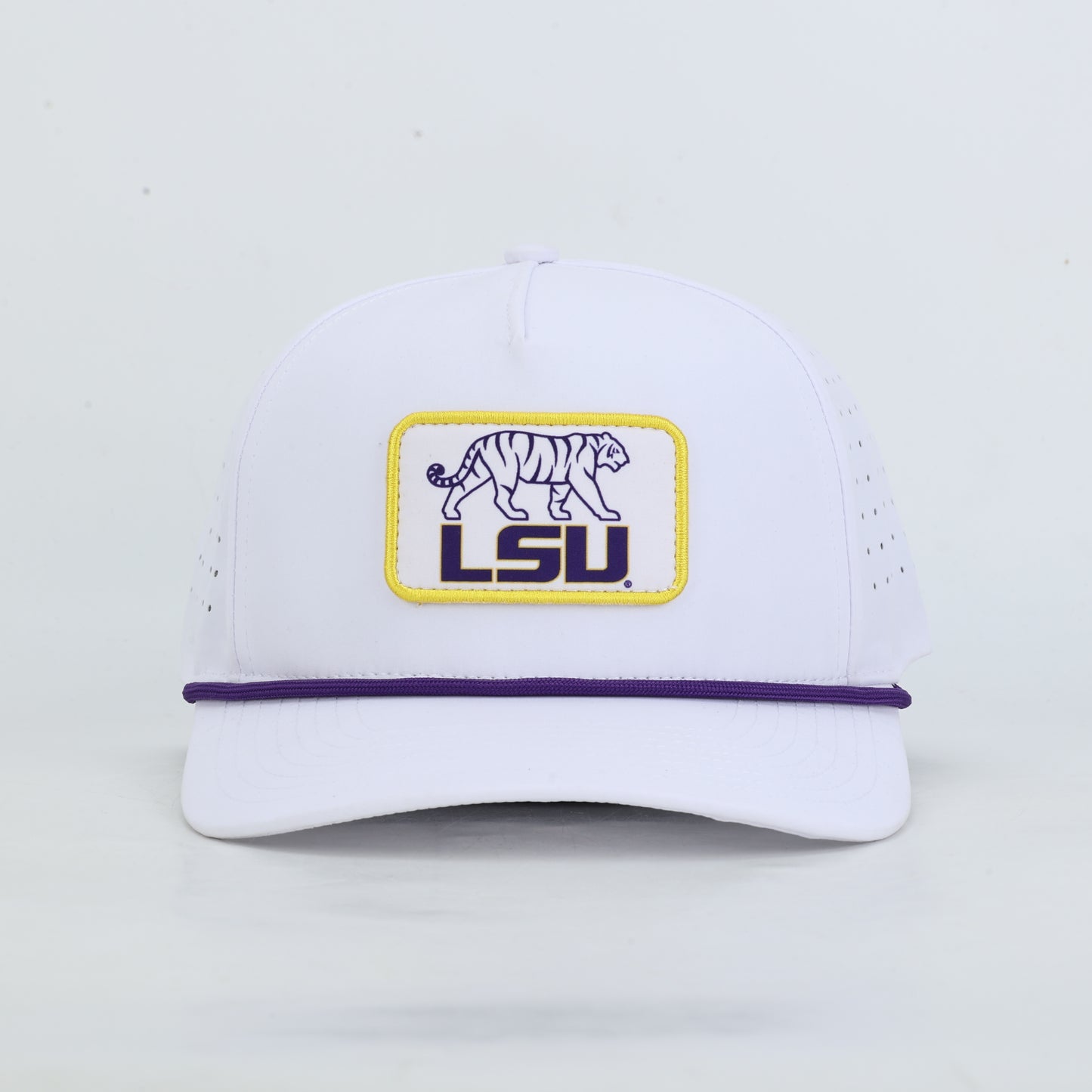 LSU Tiger Patch Performance Rope Hat - White
