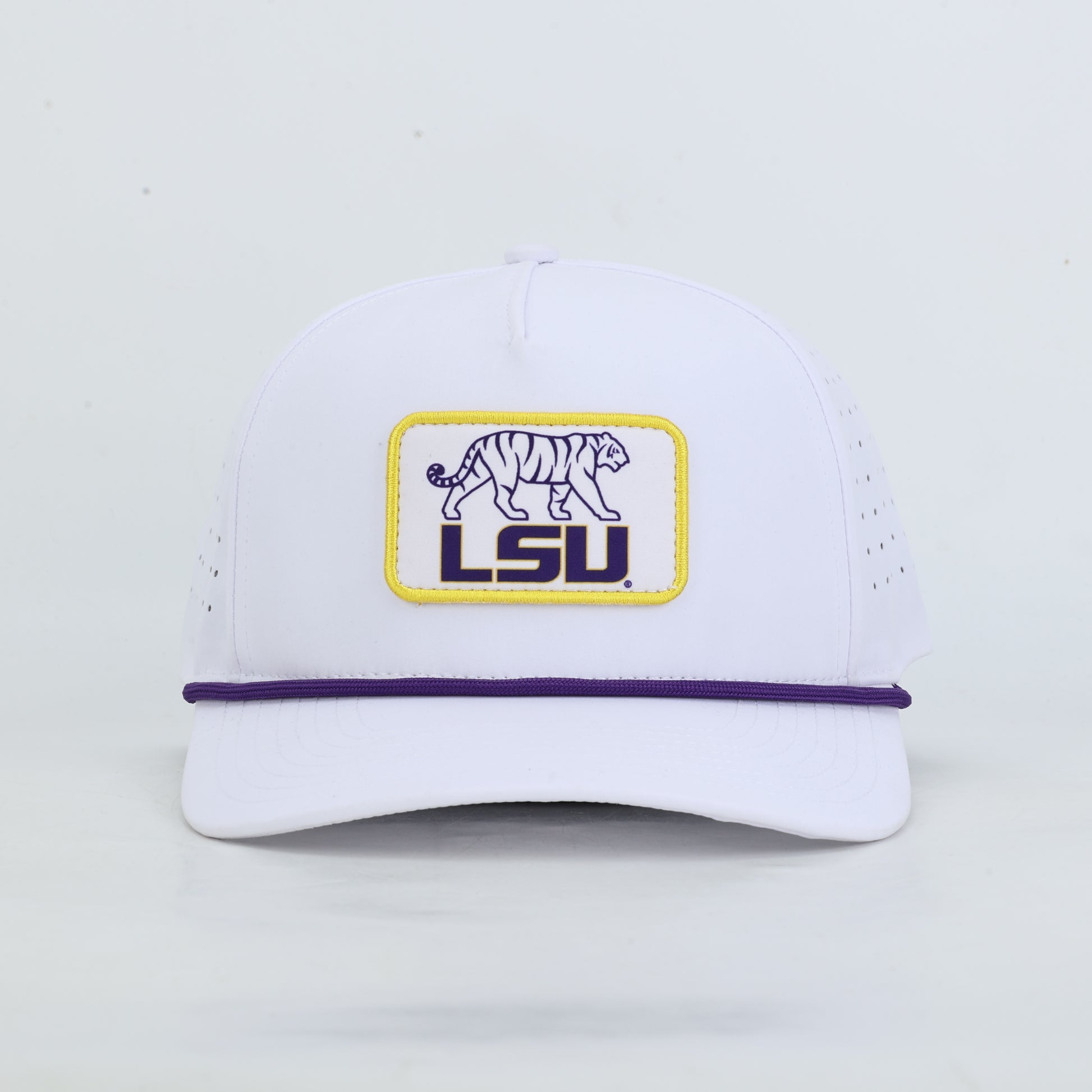LSU Tiger Patch Performance Rope Hat - White