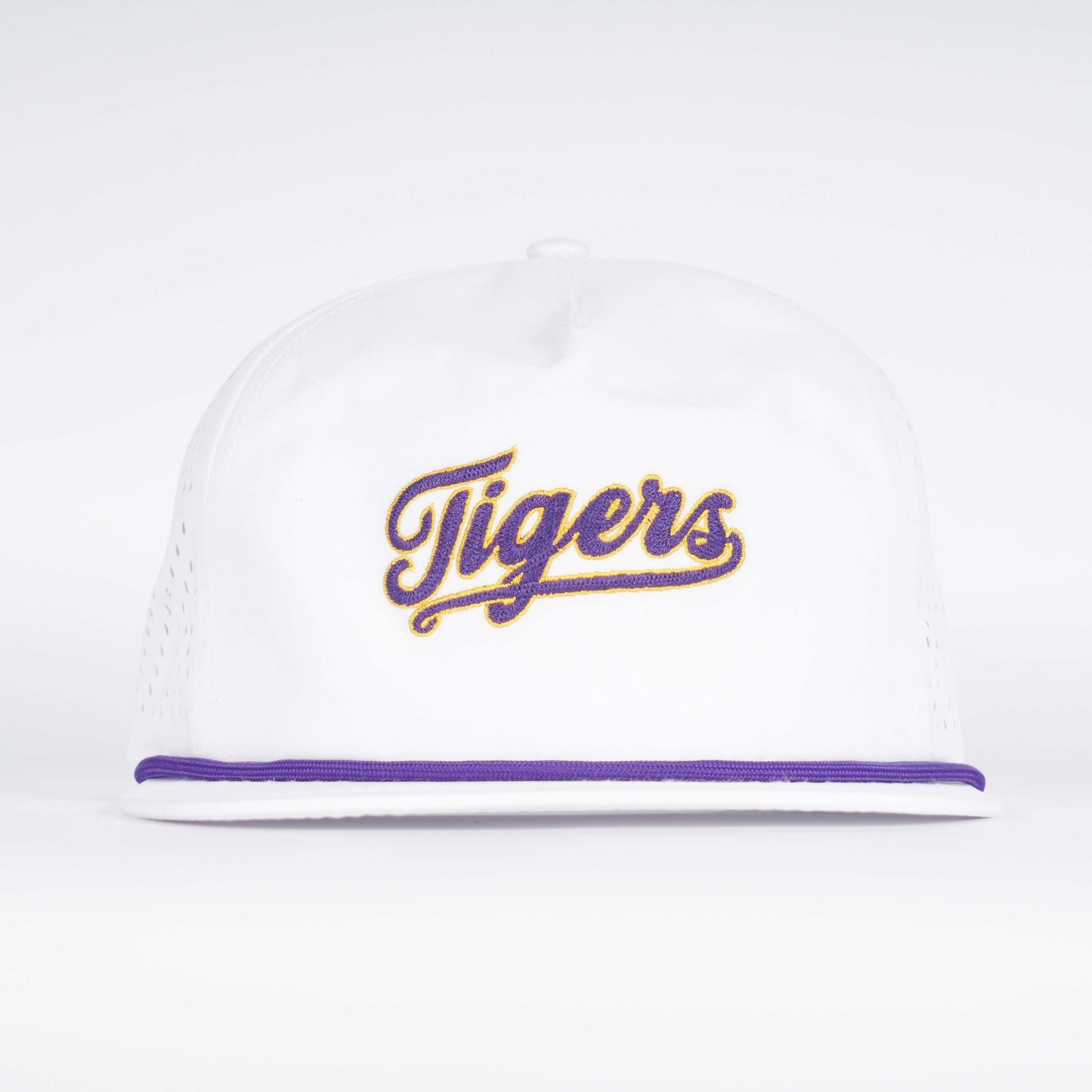 LSU Tigers Rope Hat- Super Soft Performance Unstructured - White