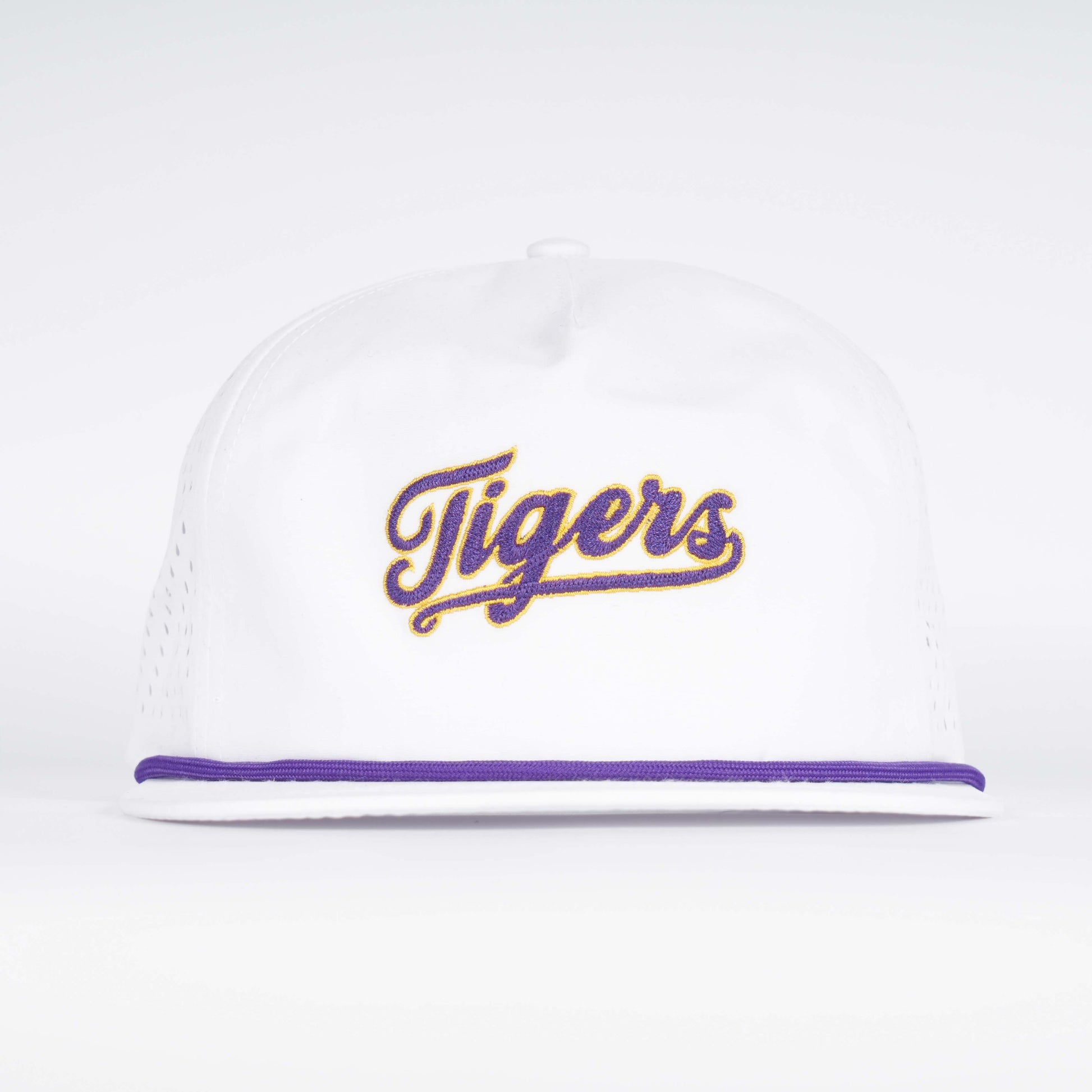 LSU Tigers Rope Hat- Super Soft Performance Unstructured - White