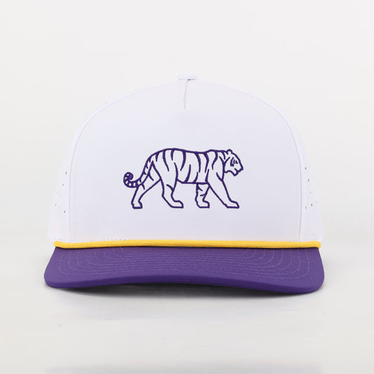 LSU Tiger Performance Rope Hat - White/Purple - PREORDER