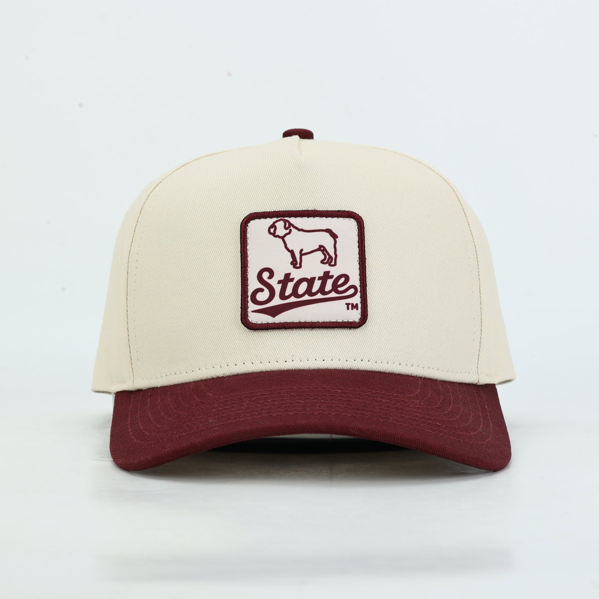 Mississippi State Bulldog Cotton Hat- Cream/Maroon