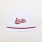 Hovi Mississippi State Script Poly Rope Hat - White