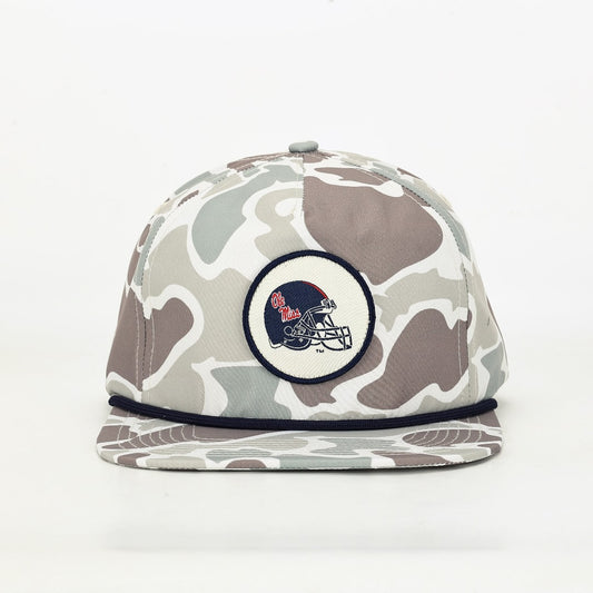 Ole Miss Helmet Poly Rope Hat -Camo
