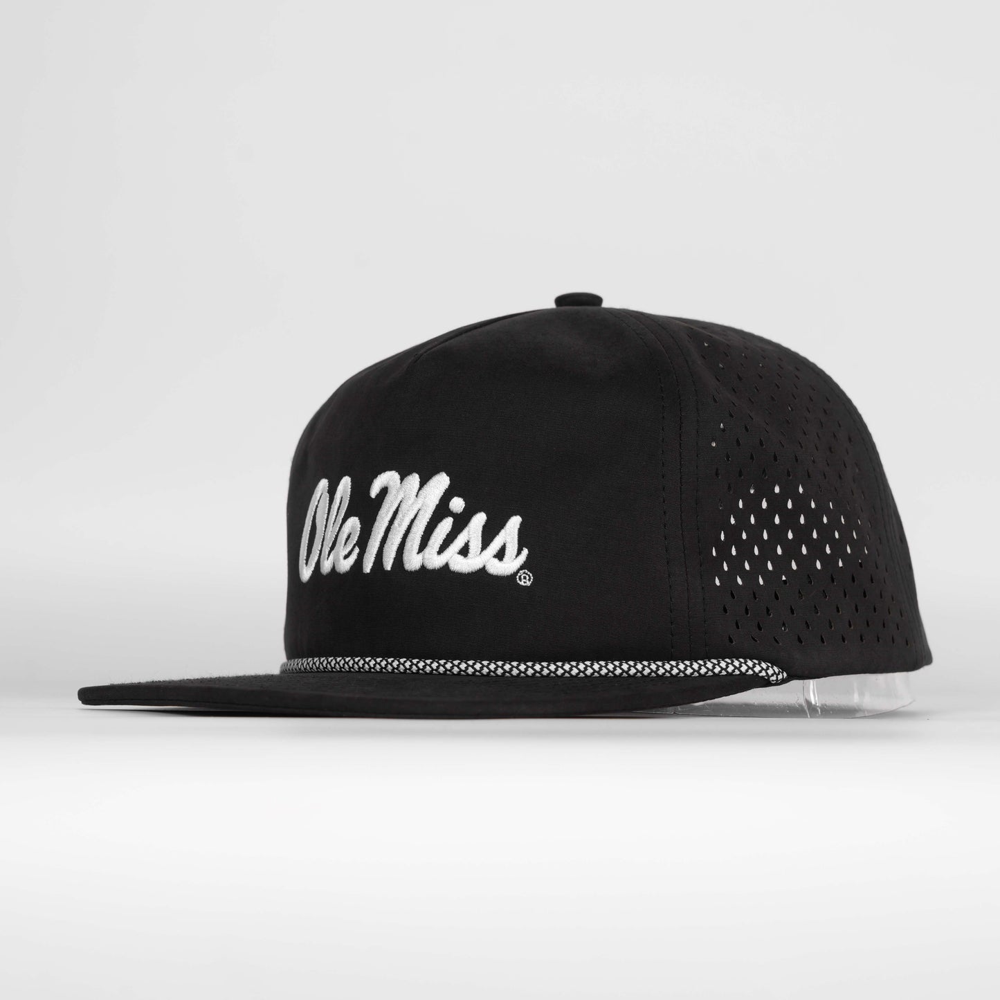 Ole Miss Script Rope Hat- Soft Performance  - Black