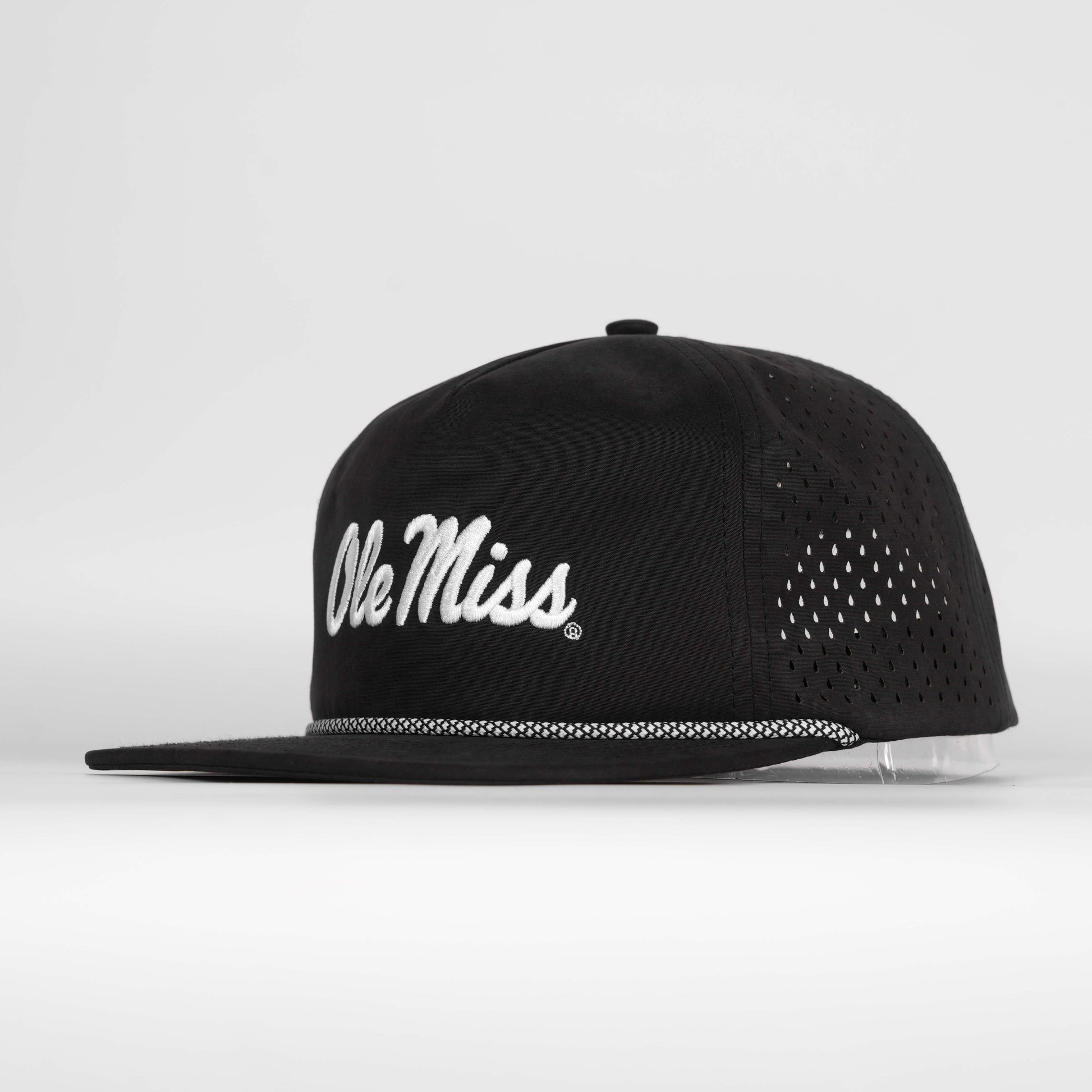Ole Miss Script Rope Hat- Soft Performance  - Black
