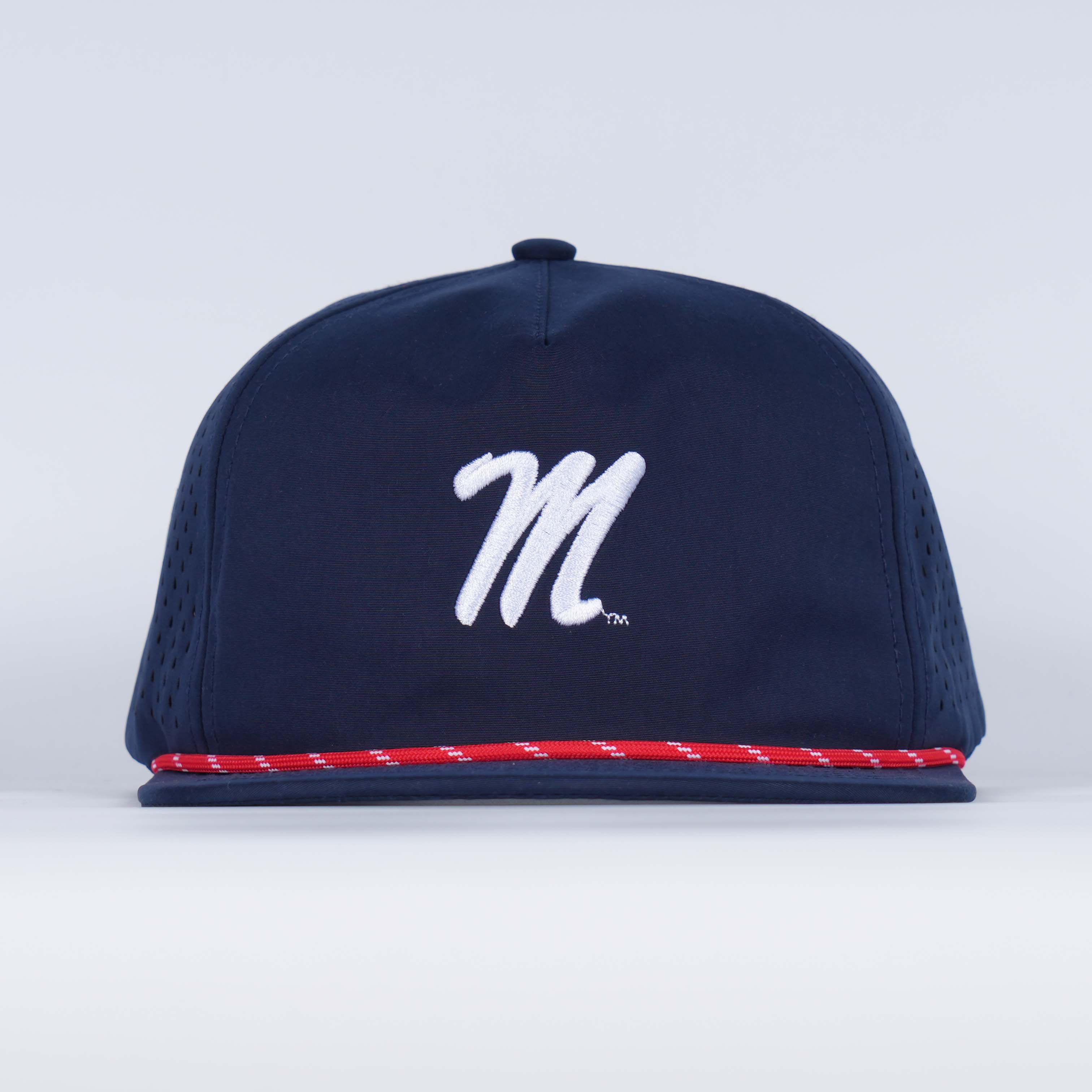 Ole Miss Rope Hat- Soft Performance Unstructured - Navy – Hovi Dry Goods