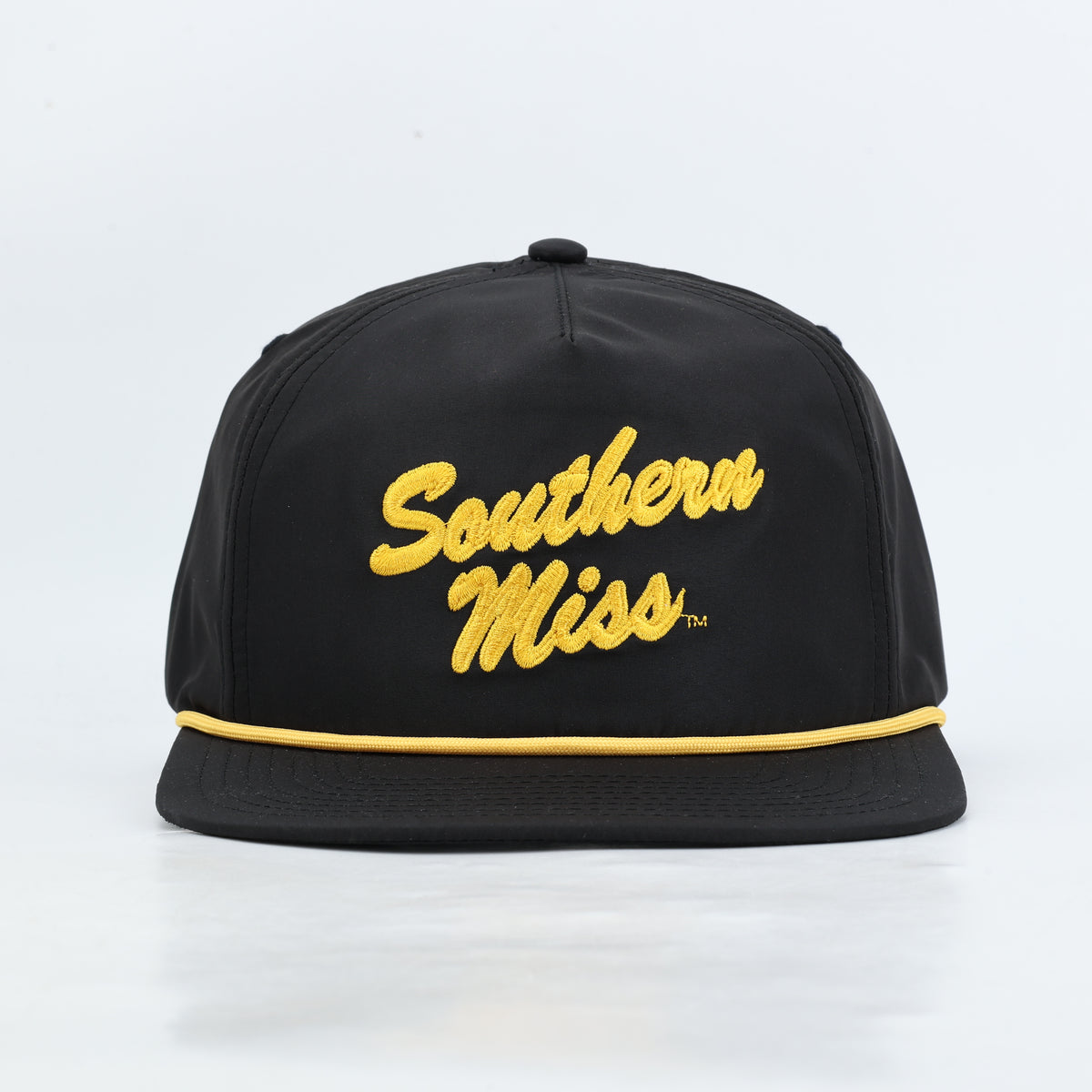 Southern Miss Script Poly Rope Hat- Black