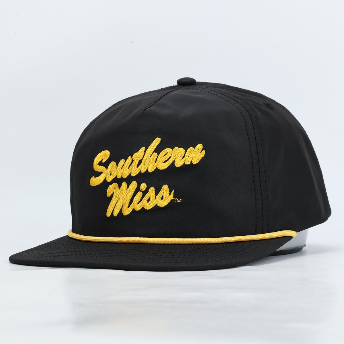 Southern Miss Script Poly Rope Hat- Black