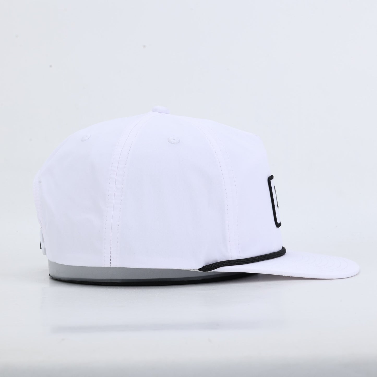 Vandy Script Patch Poly Rope Hat- White