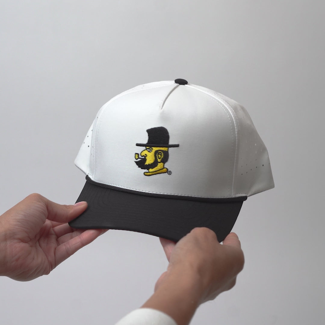 Appalachian State Yosef Performance Rope Hat- White/Black – Hovi