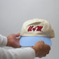 Ole Miss U of M 5 Panel Hat- White/Powder